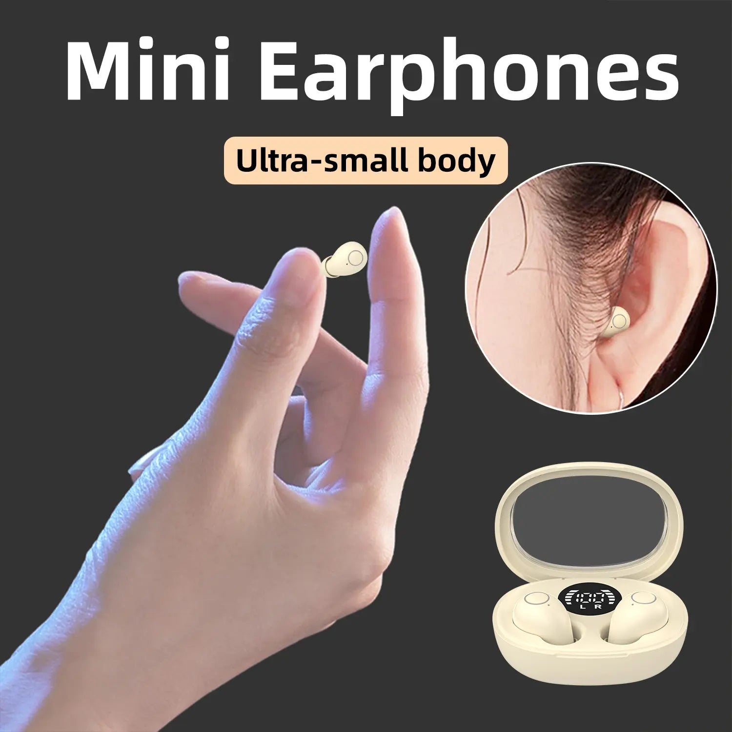 Tiny Invisible Wireless Sleep Earbuds, Bluetooth 5.4 Headphones, Comfortable No Pressure Fit, Perfect for Side Sleepers & Daily Work