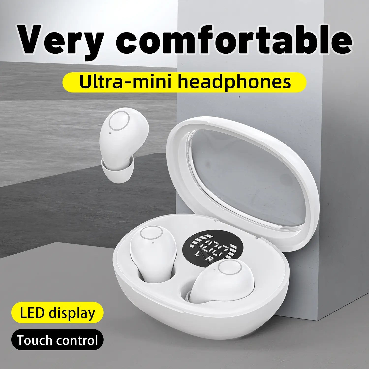 Tiny Invisible Wireless Sleep Earbuds, Bluetooth 5.4 Headphones, Comfortable No Pressure Fit, Perfect for Side Sleepers & Daily Work