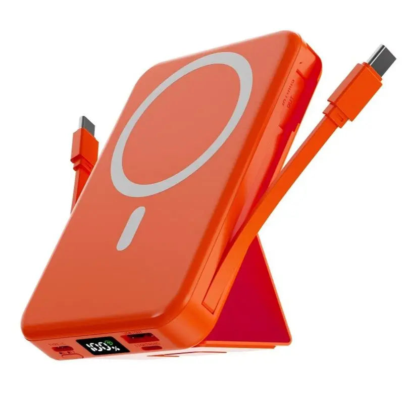 Portable Wireless Fast Charger Power Bank, 10000mAh Capacity with 22.5W PD Quick Charge, USB-C Port, LED Display, Compatible with iPhone Series for Travel Use
