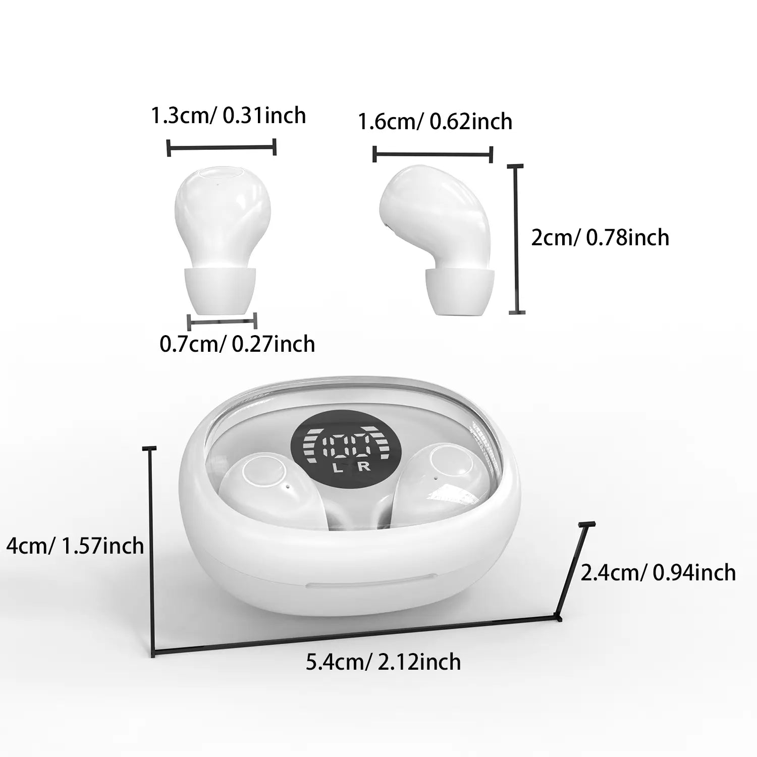 Tiny Invisible Wireless Sleep Earbuds, Bluetooth 5.4 Headphones, Comfortable No Pressure Fit, Perfect for Side Sleepers & Daily Work