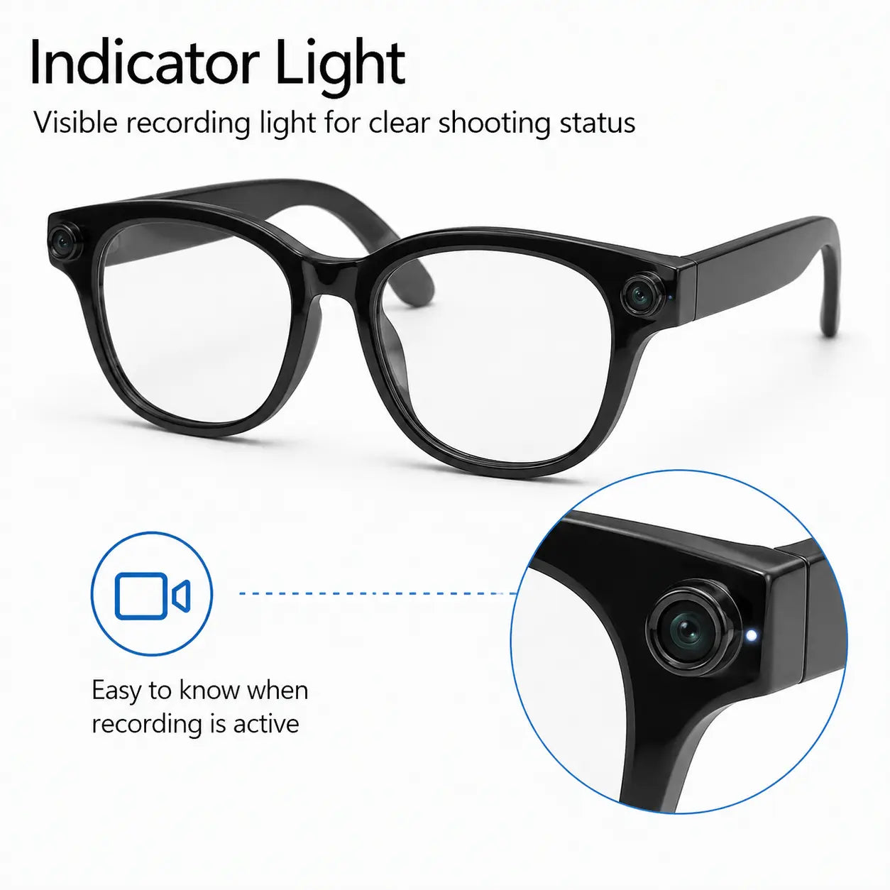 Y-AI Smart Glasses: Advanced Translation, 8MP Camera, Real-Time Recording, Wireless Calling, and Voice Assistant Features