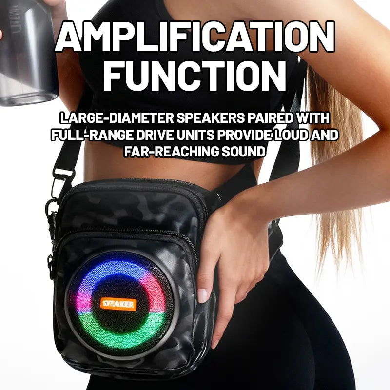 Portable Bluetooth Loudspeaker Backpack - Wireless Outdoor Speaker with Storage Space, Charging Power, FM Player for Camping, Hiking Trips