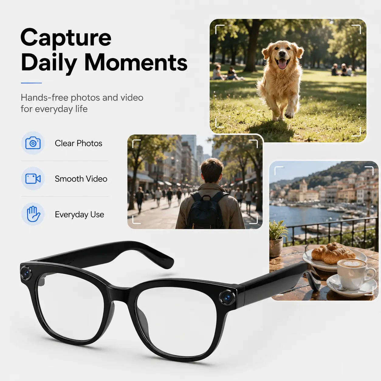 Y-AI Smart Glasses: Advanced Translation, 8MP Camera, Real-Time Recording, Wireless Calling, and Voice Assistant Features