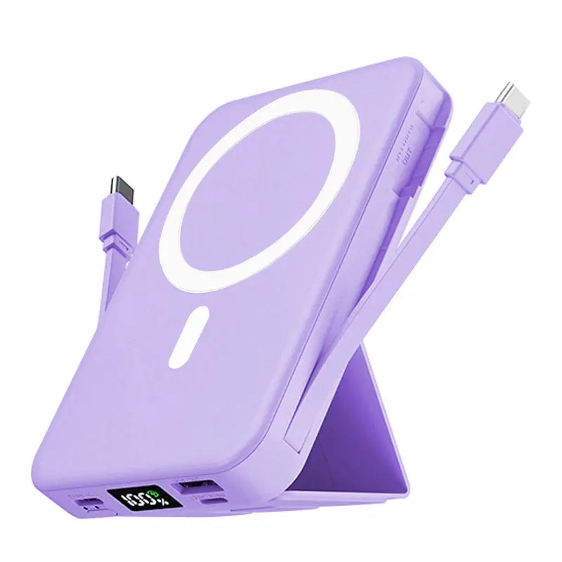 Portable Wireless Fast Charger Power Bank, 10000mAh Capacity with 22.5W PD Quick Charge, USB-C Port, LED Display, Compatible with iPhone Series for Travel Use