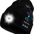 Bluetooth Beanie with Usb-Rechargeable LED Headlight — Ultra-Soft Acrylic Knit Hat with Built-In Wireless Headphones, Unisex Balaclava-Style Warm Cap for Men Women Teens, Great for Cycling, Hiking, Workouts, Christmas Gifts & Cold-Weather Adventures