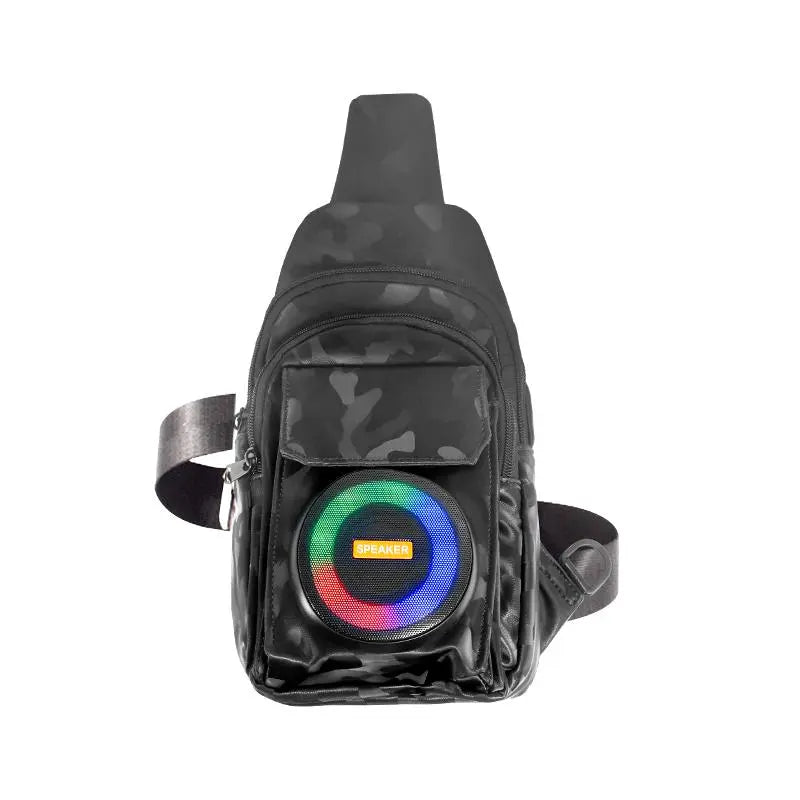 Portable Bluetooth Loudspeaker Backpack - Wireless Outdoor Speaker with Storage Space, Charging Power, FM Player for Camping, Hiking Trips