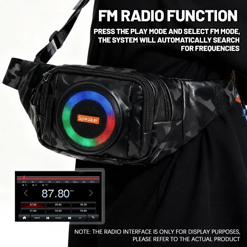 Portable Bluetooth Loudspeaker Backpack - Wireless Outdoor Speaker with Storage Space, Charging Power, FM Player for Camping, Hiking Trips